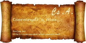 Cseresnyés Alex névjegykártya