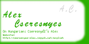 alex cseresnyes business card